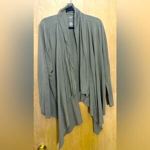 Lane Bryant Livi Active Women's Plus Olive Green Open Casual Knit Jacket